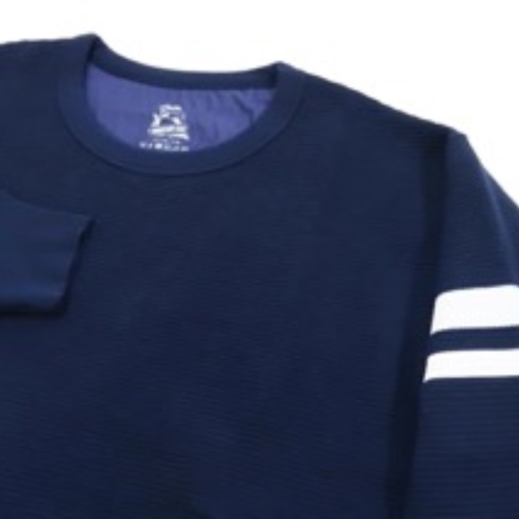 Momotaro Waffle Long Sleeve Navy - Picture 2 of 6